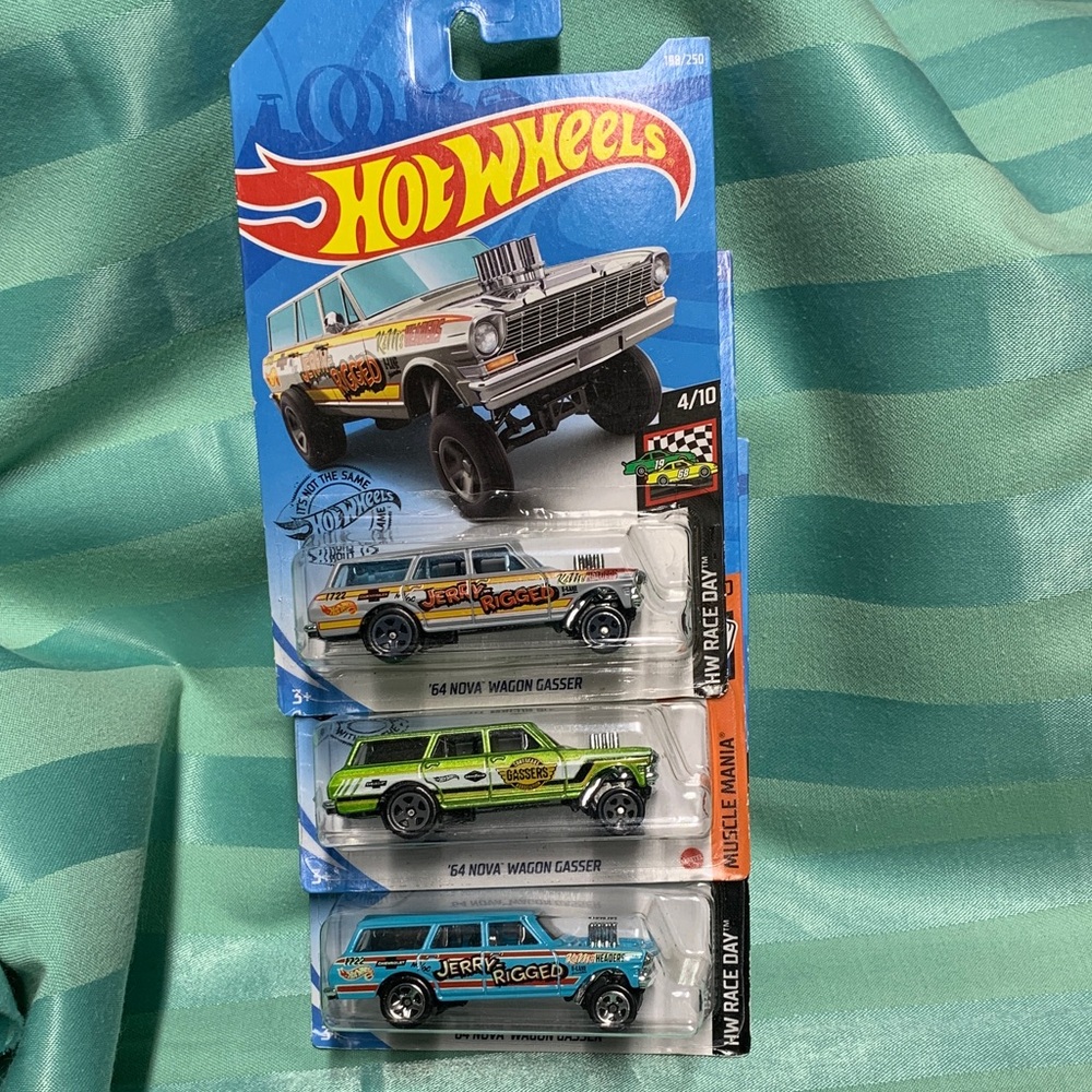 '64 Nova Wagon Gasser Set - Hot Wheels Jerry Rigged - Picture 2 of 10
